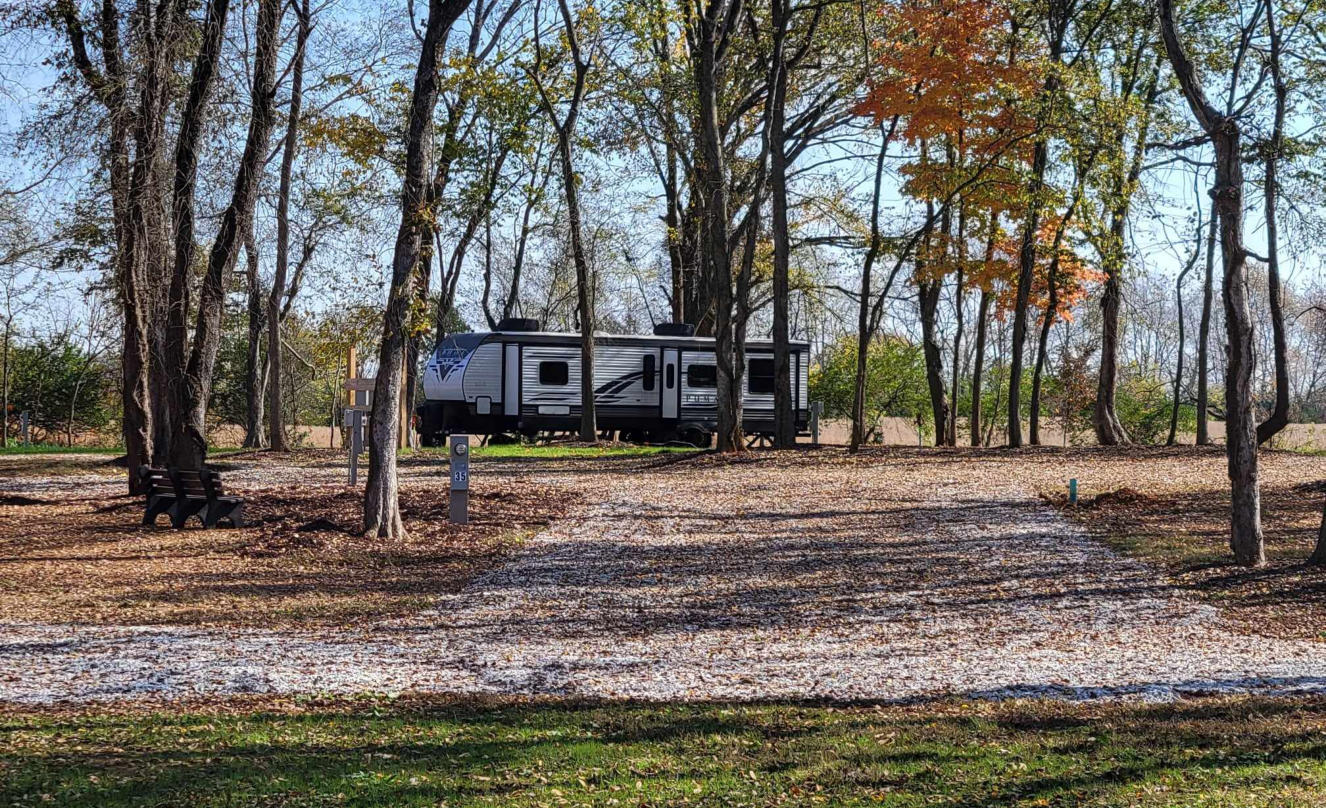 This is a picture of an RV site at Happy Trails RV Park at Cave City, KY.