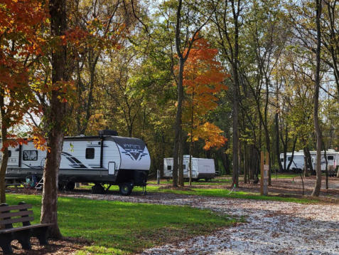 This is a picture of the level pads, one of the amenitiese at Happy Trails RV Park at Cave City, KY.